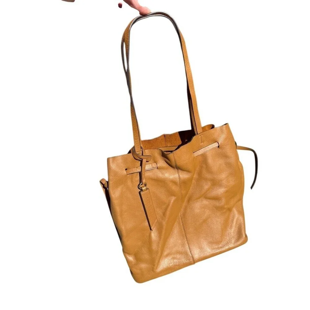 Lucky Brand Large Brown Leather Tote Bag